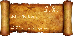 Sohr Norbert névjegykártya